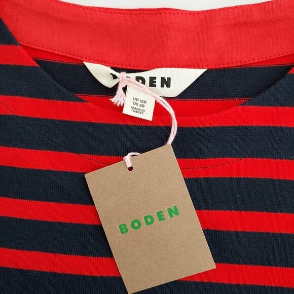 Boden Sophie Breton Navy/Red Striped Dress Size 8 - Picture 8 of 11